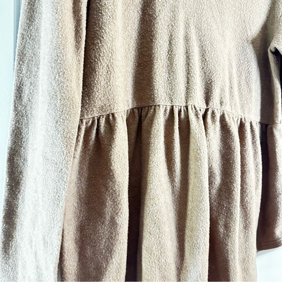 Bombom Brown Peplum Hoodie Tunic Top XL Made in USA - Picture 5 of 11